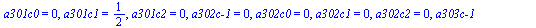 `assign`(sln2, {`a101c-1` = 0, a101c0 = `/`(1, 2), a101c1 = 0, a101c2 = 0, `a102c-1` = 0, a102c0 = 0, a102c1 = 0, a102c2 = 0, `a103c-1` = `/`(243, 1024), a103c0 = `/`(225, 1024), a103c1 = `/`(13, 1024...