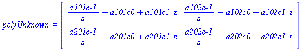 `assign`(polyUnknown, Matrix(%id = 151733032))