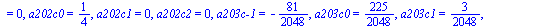`assign`(sln2, {`a101c-1` = 0, a101c0 = `/`(1, 2), a101c1 = 0, a101c2 = 0, `a102c-1` = 0, a102c0 = 0, a102c1 = 0, a102c2 = 0, `a103c-1` = `/`(243, 1024), a103c0 = `/`(225, 1024), a103c1 = `/`(13, 1024...